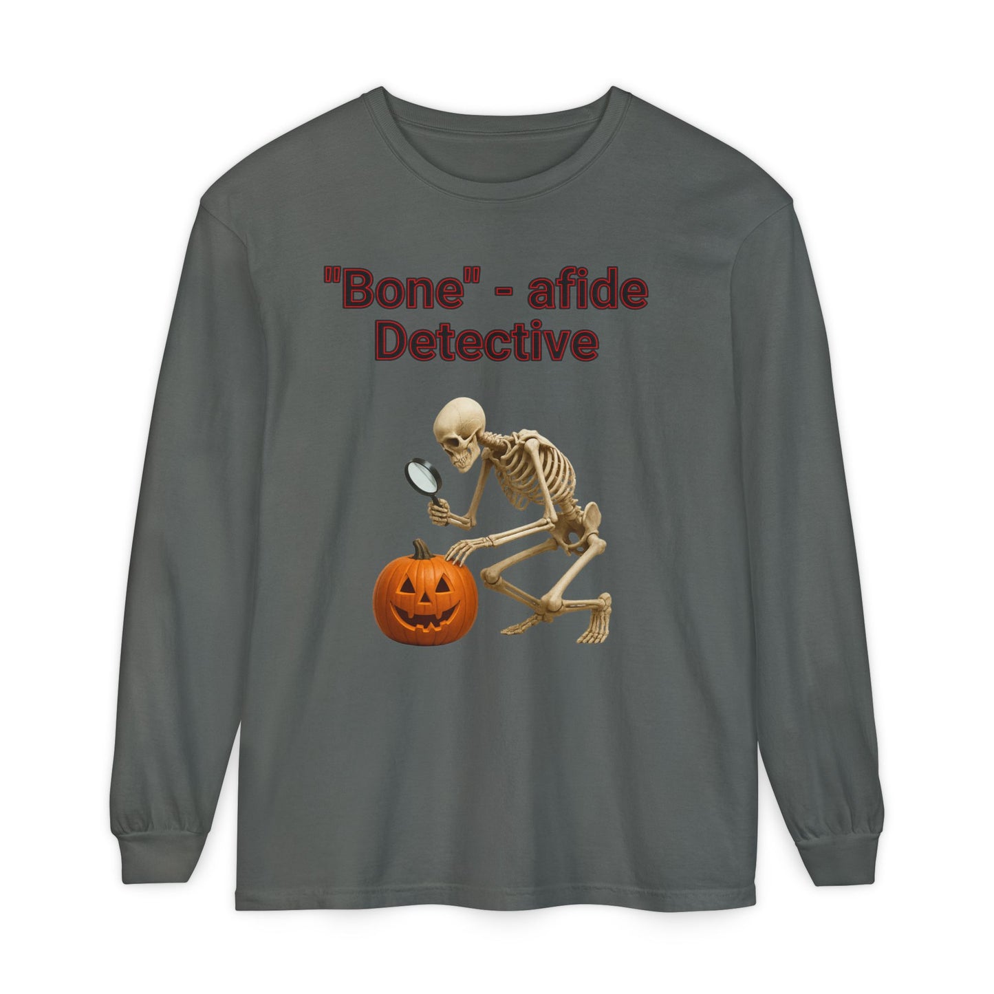 Halloween Skeleton Detective Long Sleeve T-Shirt