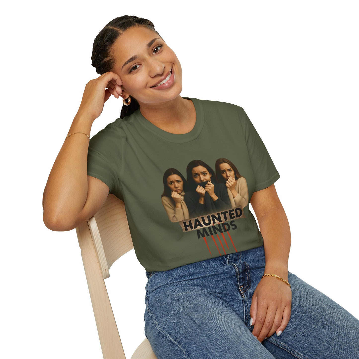 CRIME SHOW ADDICTS - Haunted Minds Unisex Softstyle T-Shirt for Fans of True Crime