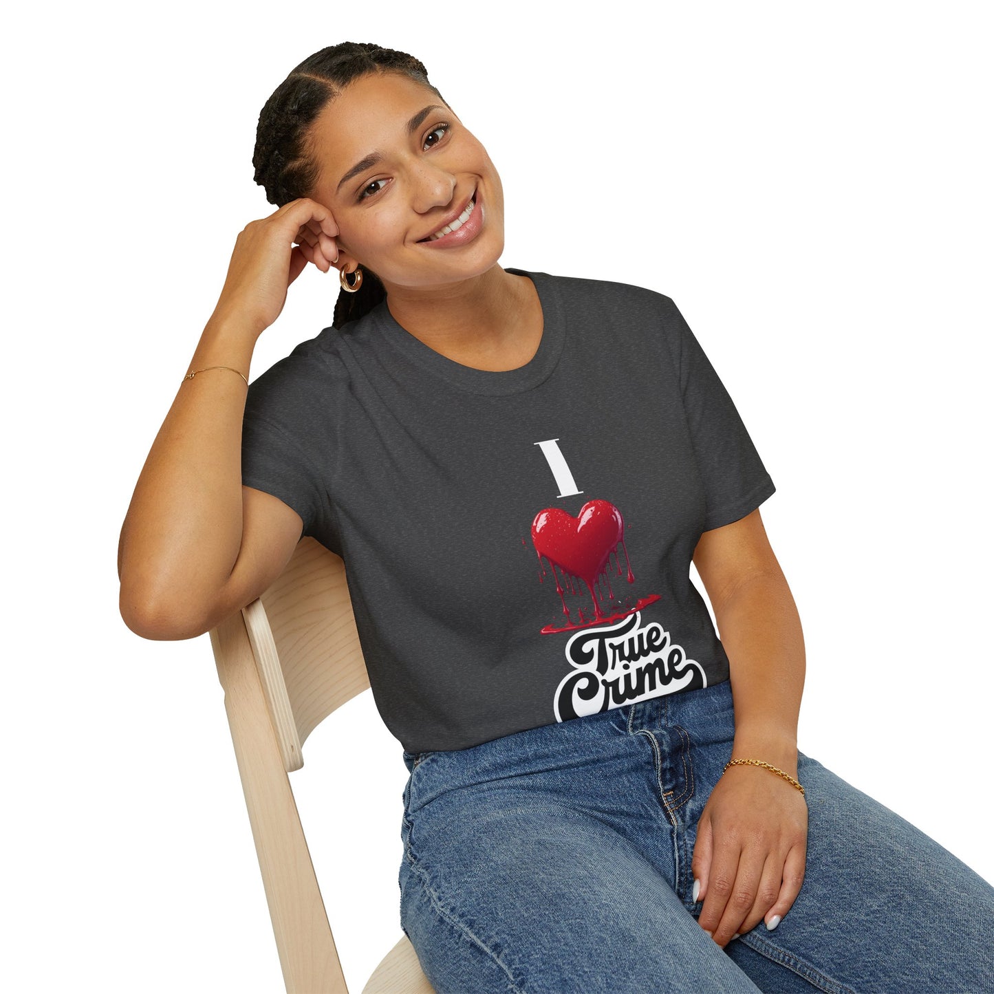 CRIME SHOW ADDICT - Unisex Softstyle T-Shirt - I Heart Design