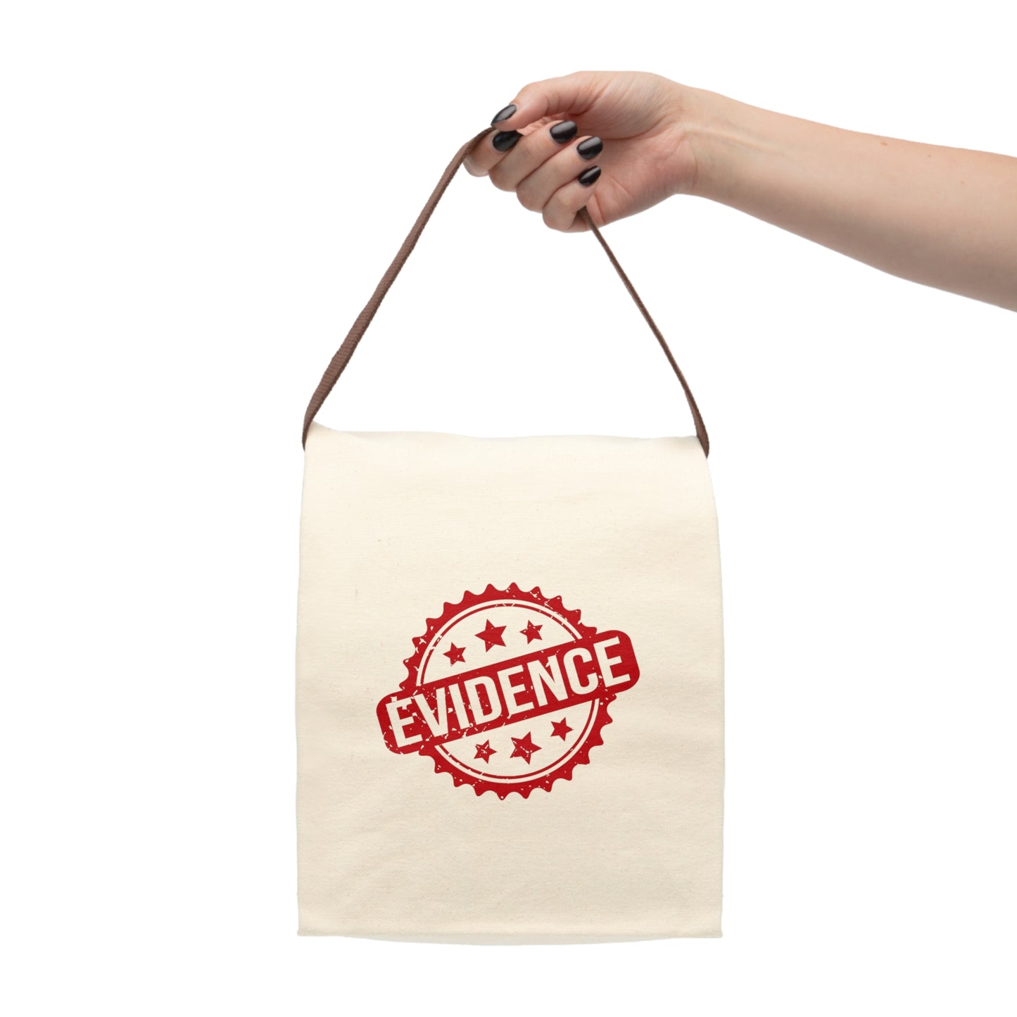 Crime Show Addicts - EVIDENCE Canvas LUNCH BAG with Strap - Fun and Functional Tote for School or Work