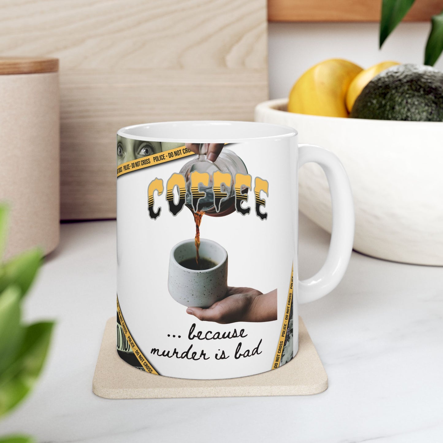 CRIME SHOW ADDICTS - Ceramic Mug - Crime Scene Theme, 11oz & 15oz Options