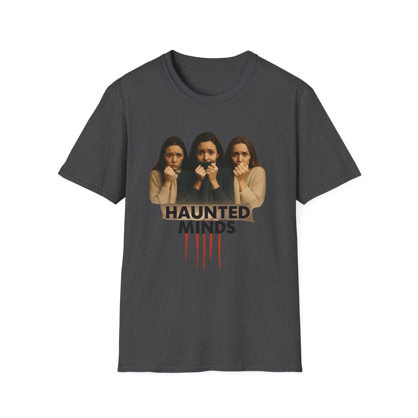 CRIME SHOW ADDICTS - Haunted Minds Unisex Softstyle T-Shirt for Fans of True Crime