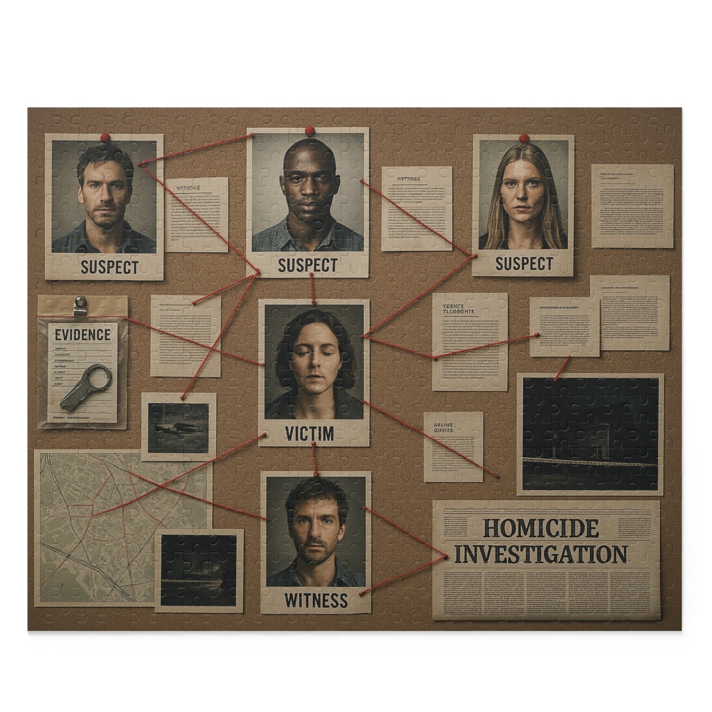 TRUE CRIME - Homicide Investigation Puzzle - 500-Piece Detective Challenge