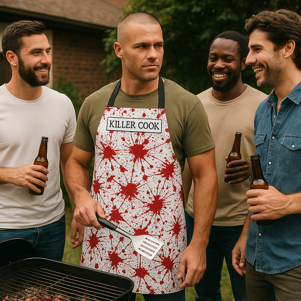 Killer Cook Blood Splatter Apron - Fun Culinary Gift for Chefs and Grilling Enthusiasts