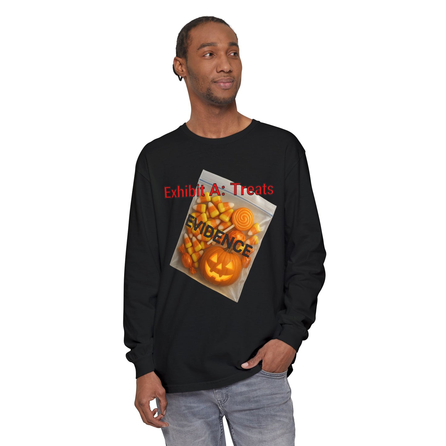 Halloween Evidence Bag Long Sleeve Tee - True Crime Lovers