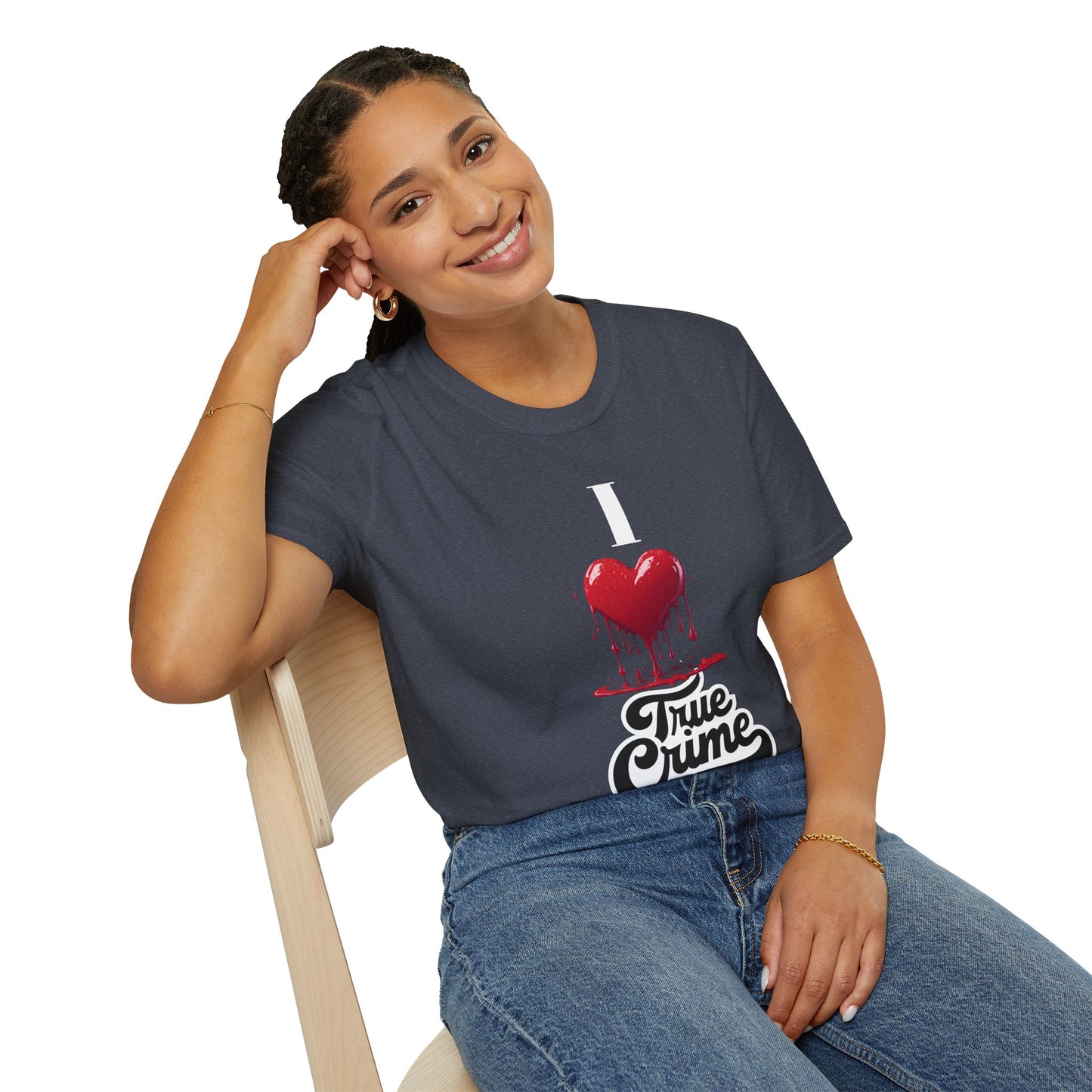 CRIME SHOW ADDICT - Unisex Softstyle T-Shirt - I Heart Design