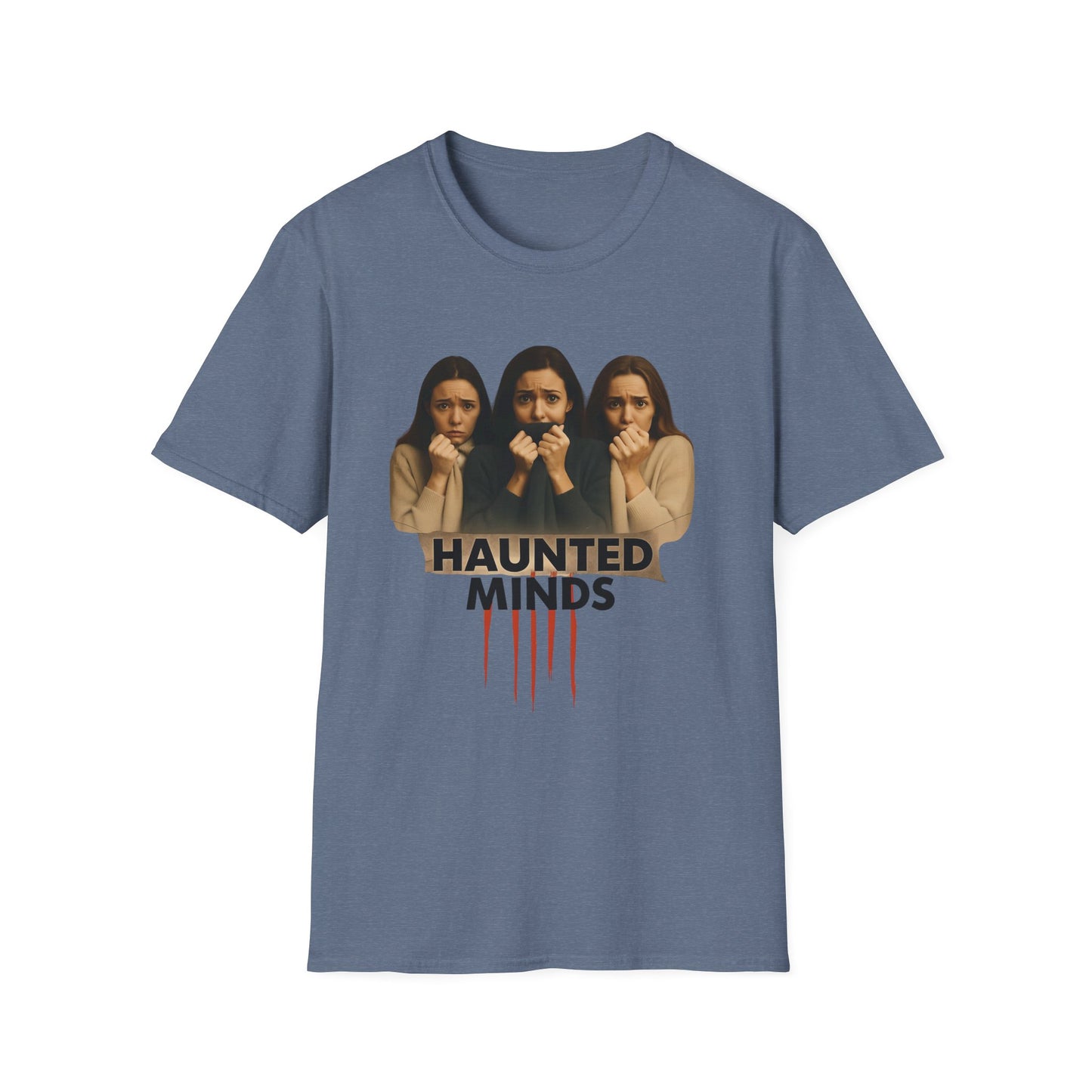 CRIME SHOW ADDICTS - Haunted Minds Unisex Softstyle T-Shirt for Fans of True Crime