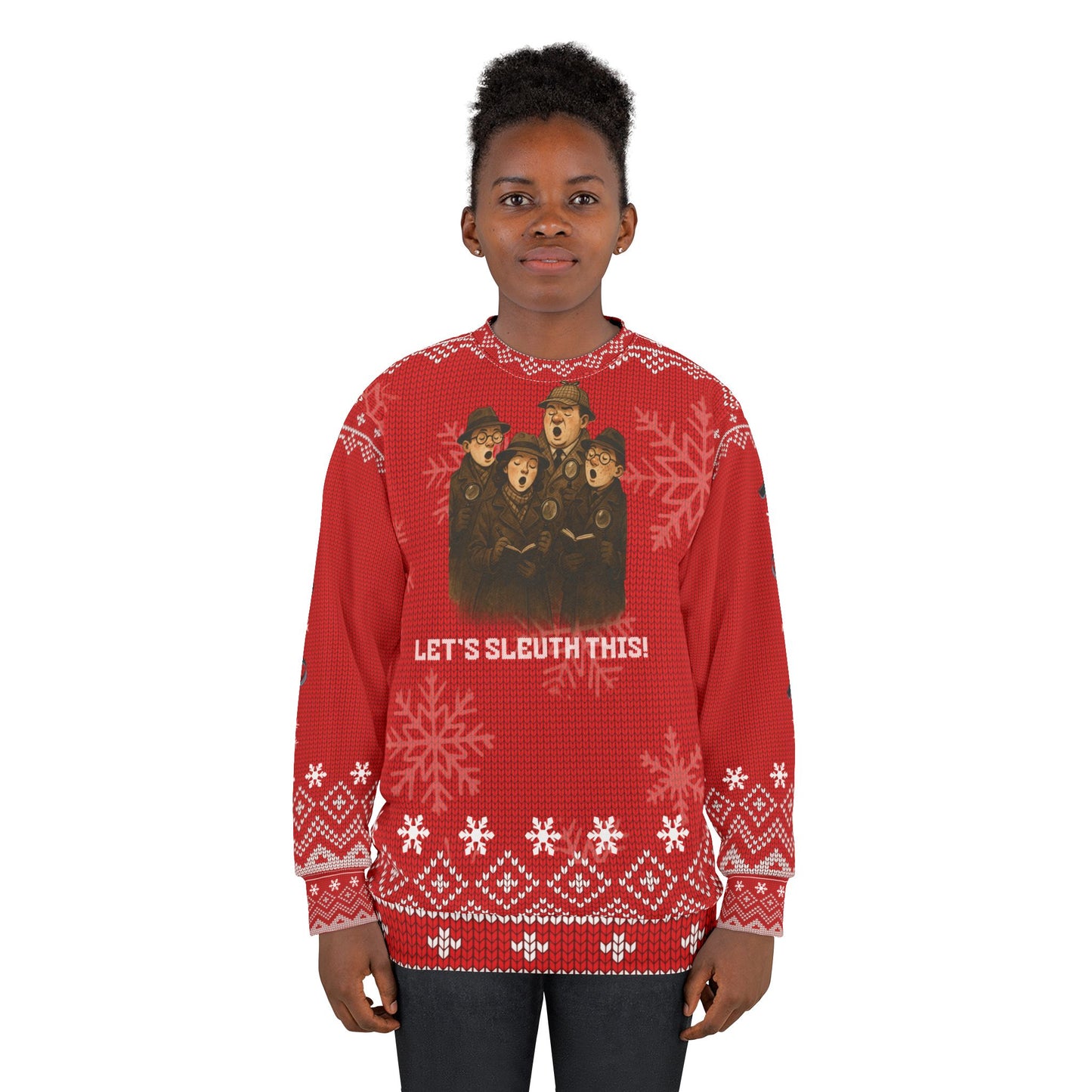 Detective Christmas Sweater • “Let’s Sleuth This!” Funny Mystery Holiday Sweatshirt • True Crime Xmas Sweater • Unique Gift for Sleuth Fans