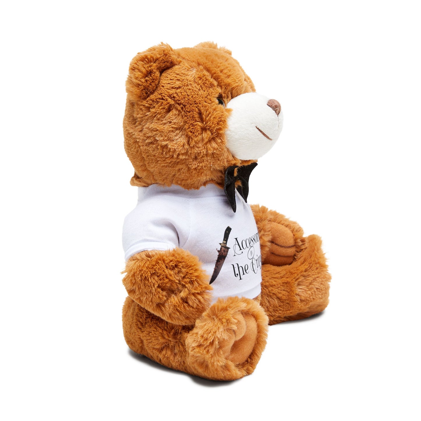 CRIME SHOW ADDICT = Accessory of Crime Teddy Bear, Cute Plush Toy, Gift for Him, Unique Home Decor