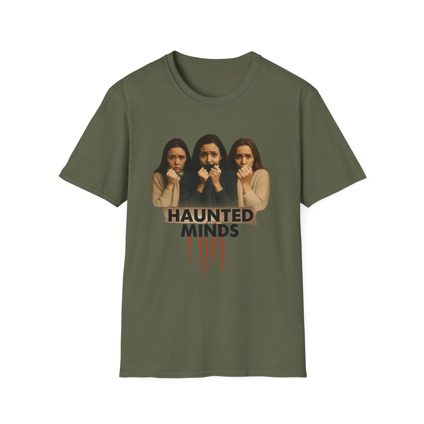 CRIME SHOW ADDICTS - Haunted Minds Unisex Softstyle T-Shirt for Fans of True Crime