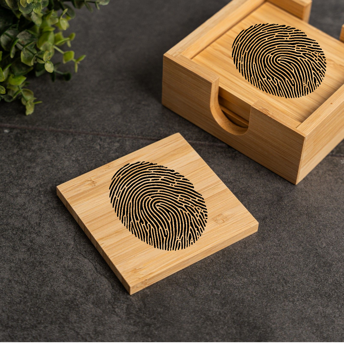 COASTER SET with Holder - Fingerprint - TRUE CRIME - CRIME SHOW ADDICTS
