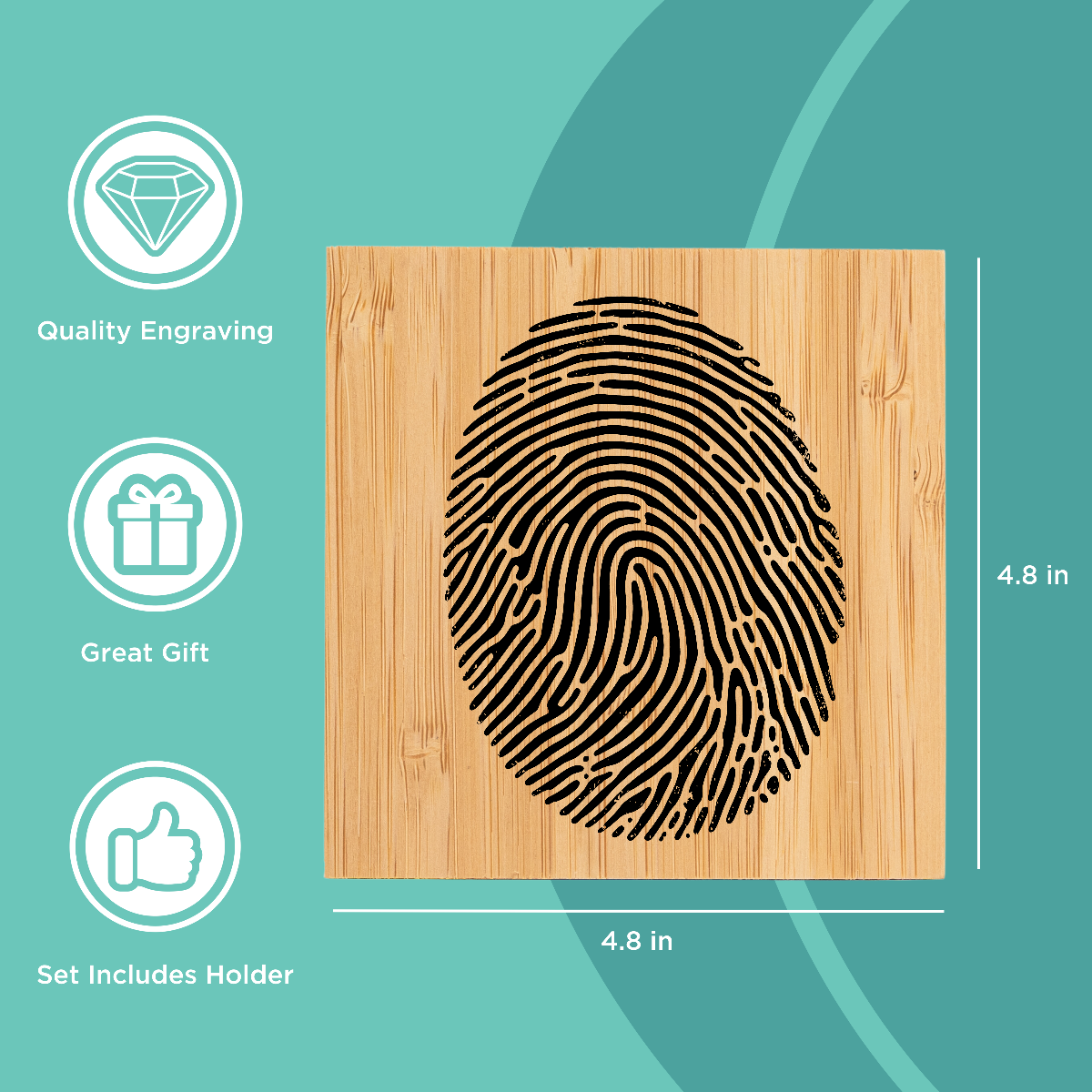 COASTER SET with Holder - Fingerprint - TRUE CRIME - CRIME SHOW ADDICTS
