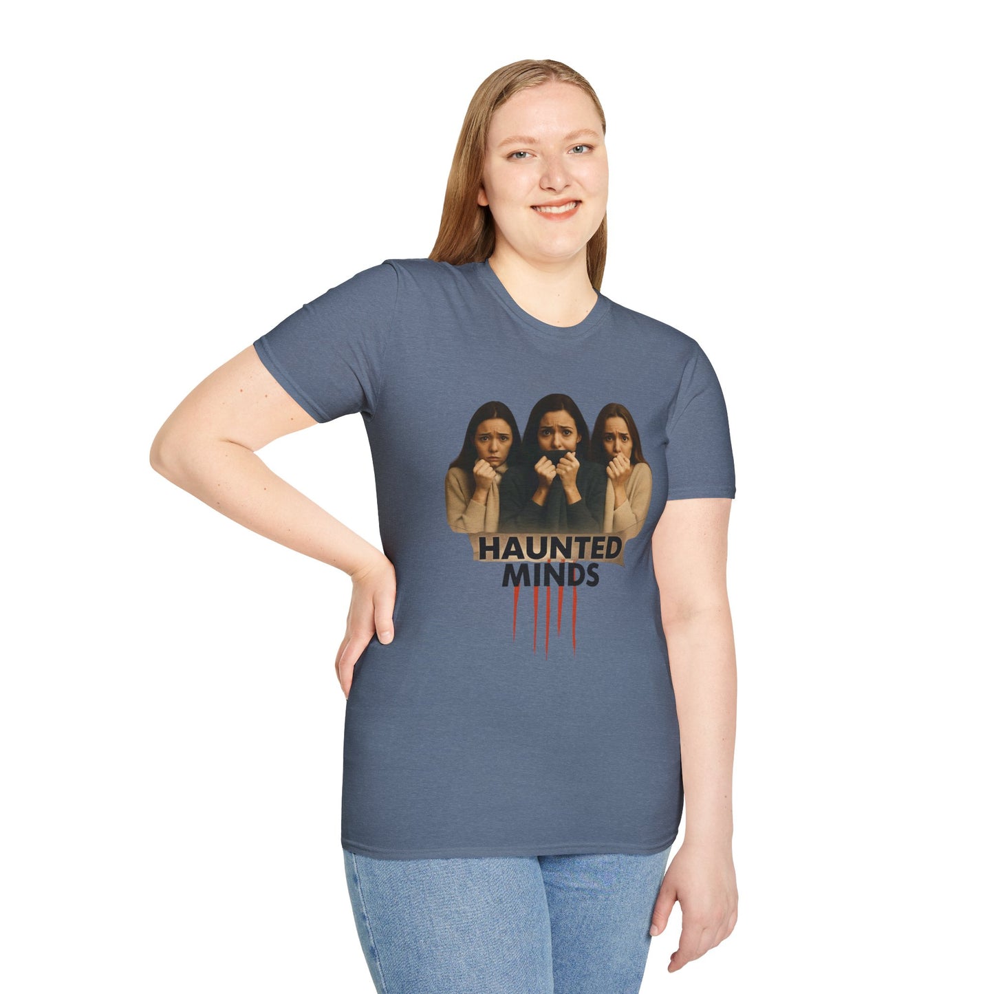 CRIME SHOW ADDICTS - Haunted Minds Unisex Softstyle T-Shirt for Fans of True Crime