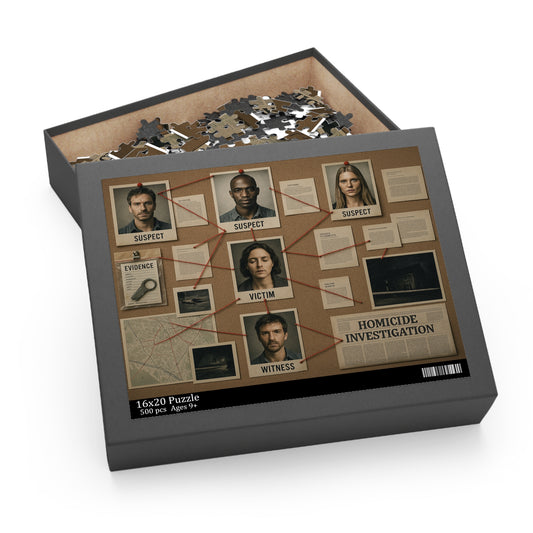 TRUE CRIME - Homicide Investigation Puzzle - 500-Piece Detective Challenge