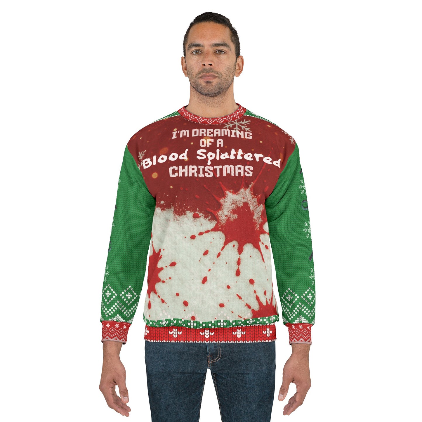 True Crime Christmas Sweater • “Red-Splattered Christmas” Sweatshirt • Dark Humor Xmas Sweater • Funny Crime Show Holiday Gift