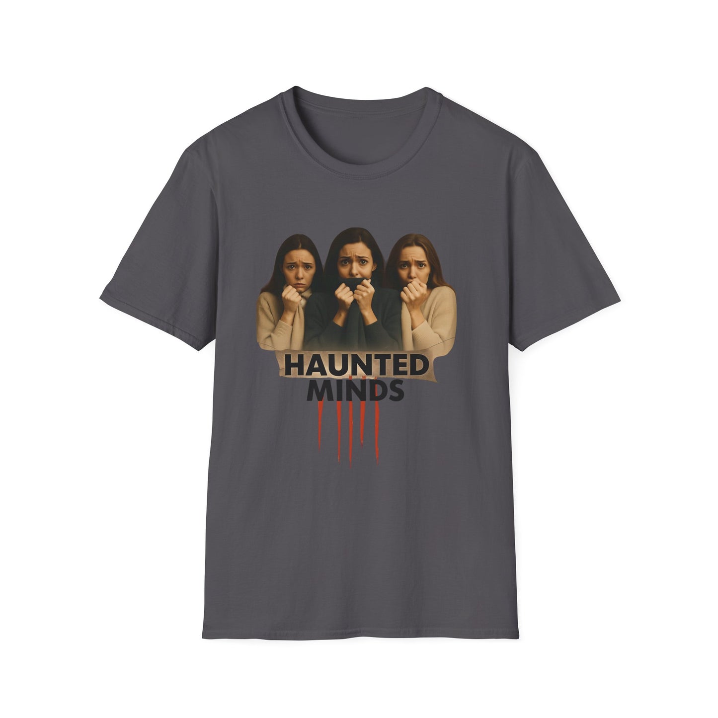 CRIME SHOW ADDICTS - Haunted Minds Unisex Softstyle T-Shirt for Fans of True Crime