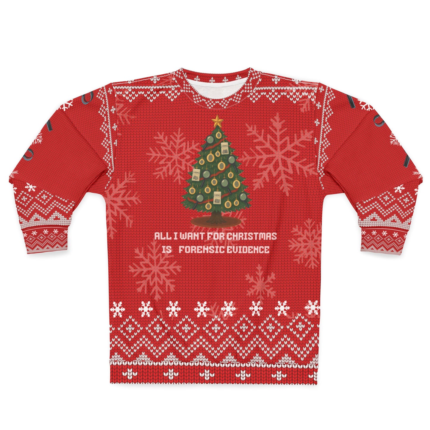 Crime Show Christmas Sweater • Forensic Evidence Xmas Sweatshirt • True Crime Fan Gift • Funny Detective Holiday Sweater • CSI Christmas Top