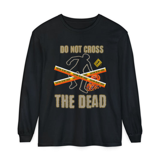 Halloween Police Line Candy Corn T-Shirt, Unisex Long Sleeve, Halloween Costume, Fall Fashion, Spooky Shirt