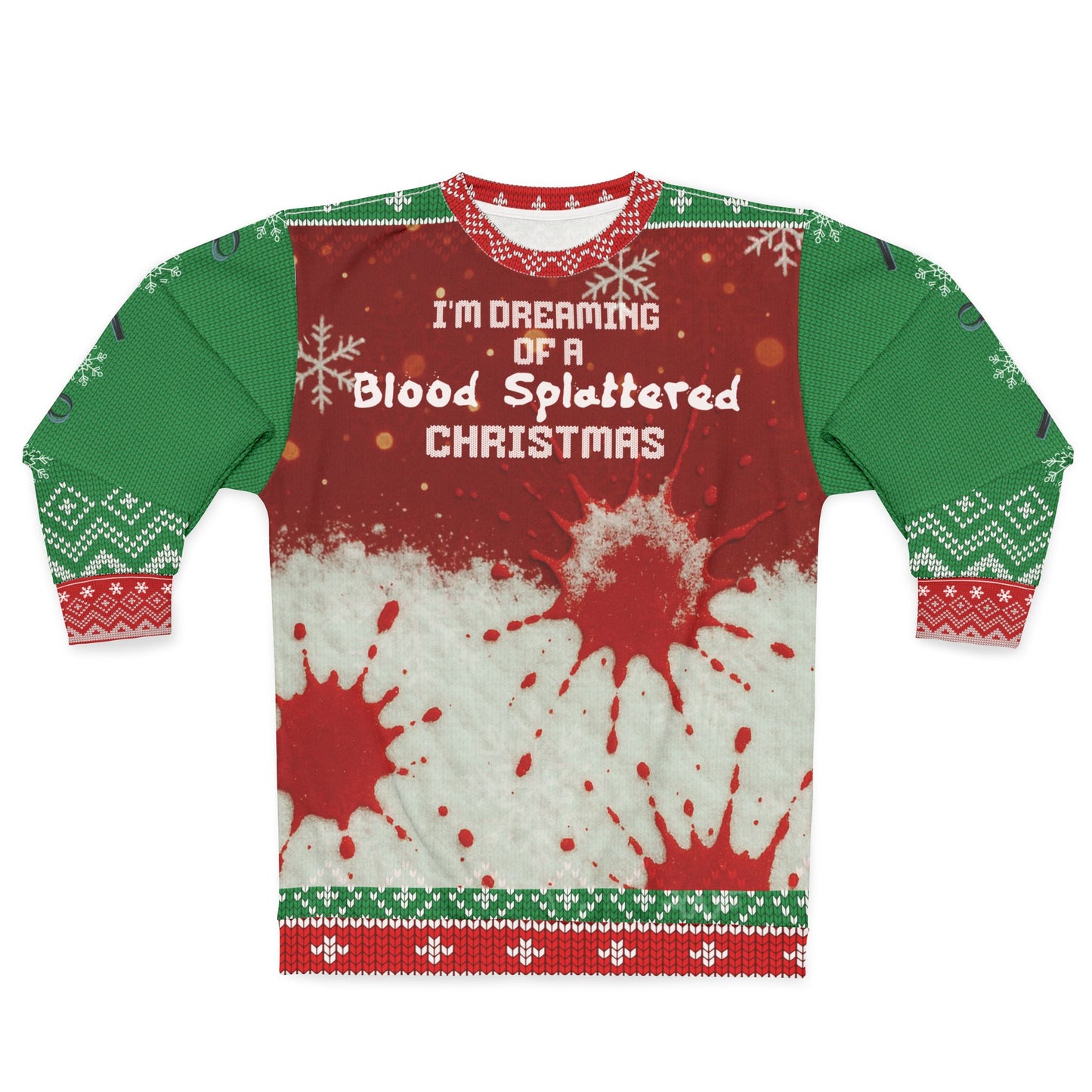 True Crime Christmas Sweater • “Red-Splattered Christmas” Sweatshirt • Dark Humor Xmas Sweater • Funny Crime Show Holiday Gift