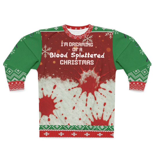 True Crime Christmas Sweater • “Red-Splattered Christmas” Sweatshirt • Dark Humor Xmas Sweater • Funny Crime Show Holiday Gift