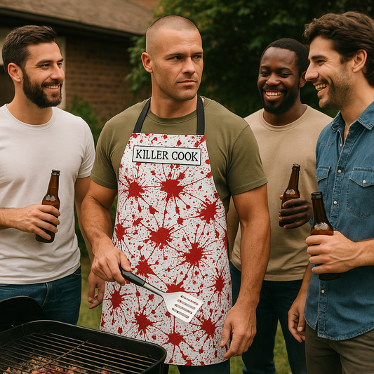 Killer Cook Blood Splatter Apron - Fun Culinary Gift for Chefs and Grilling Enthusiasts