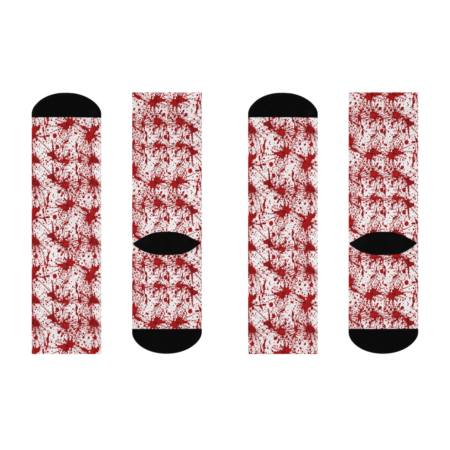 CRIME SHOW ADDICTS Blood Splatter Crew Socks True Crime CSI 48 Hours