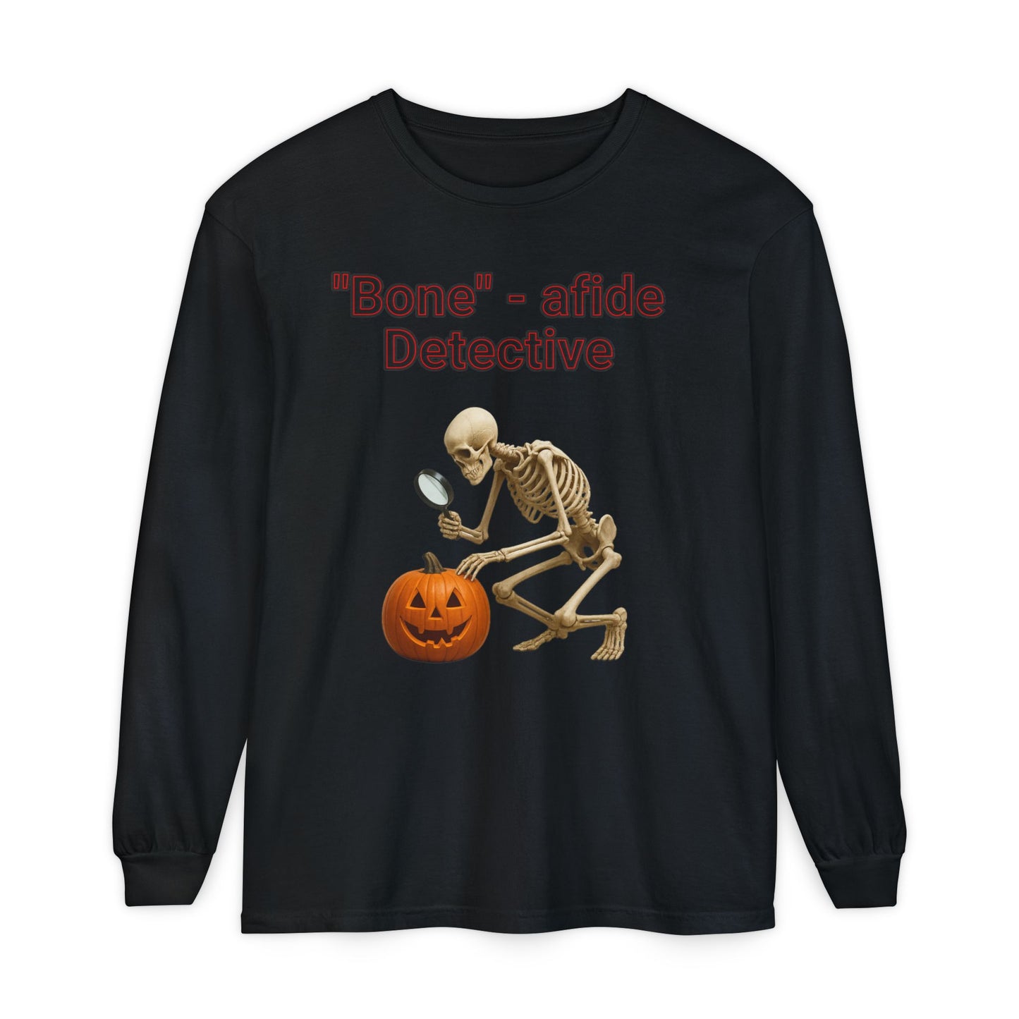 Halloween Skeleton Detective Long Sleeve T-Shirt