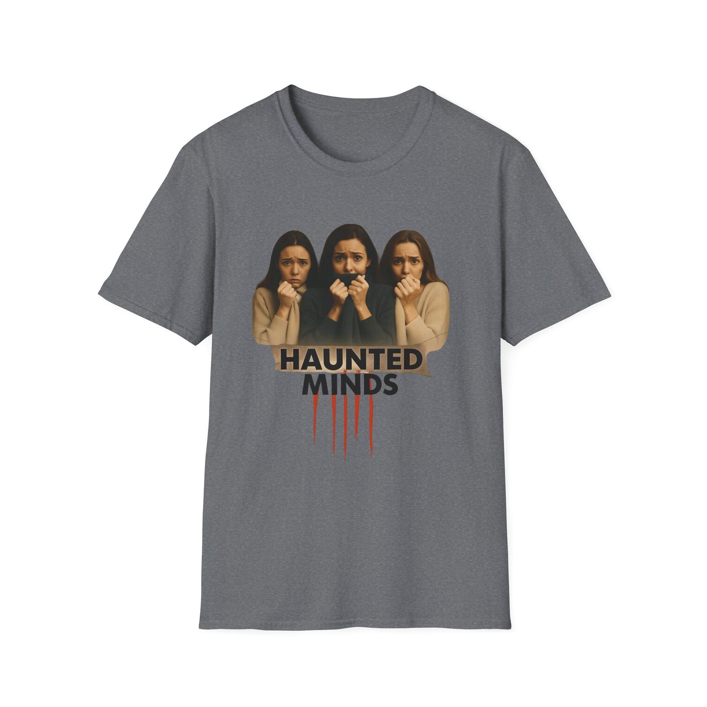 CRIME SHOW ADDICTS - Haunted Minds Unisex Softstyle T-Shirt for Fans of True Crime