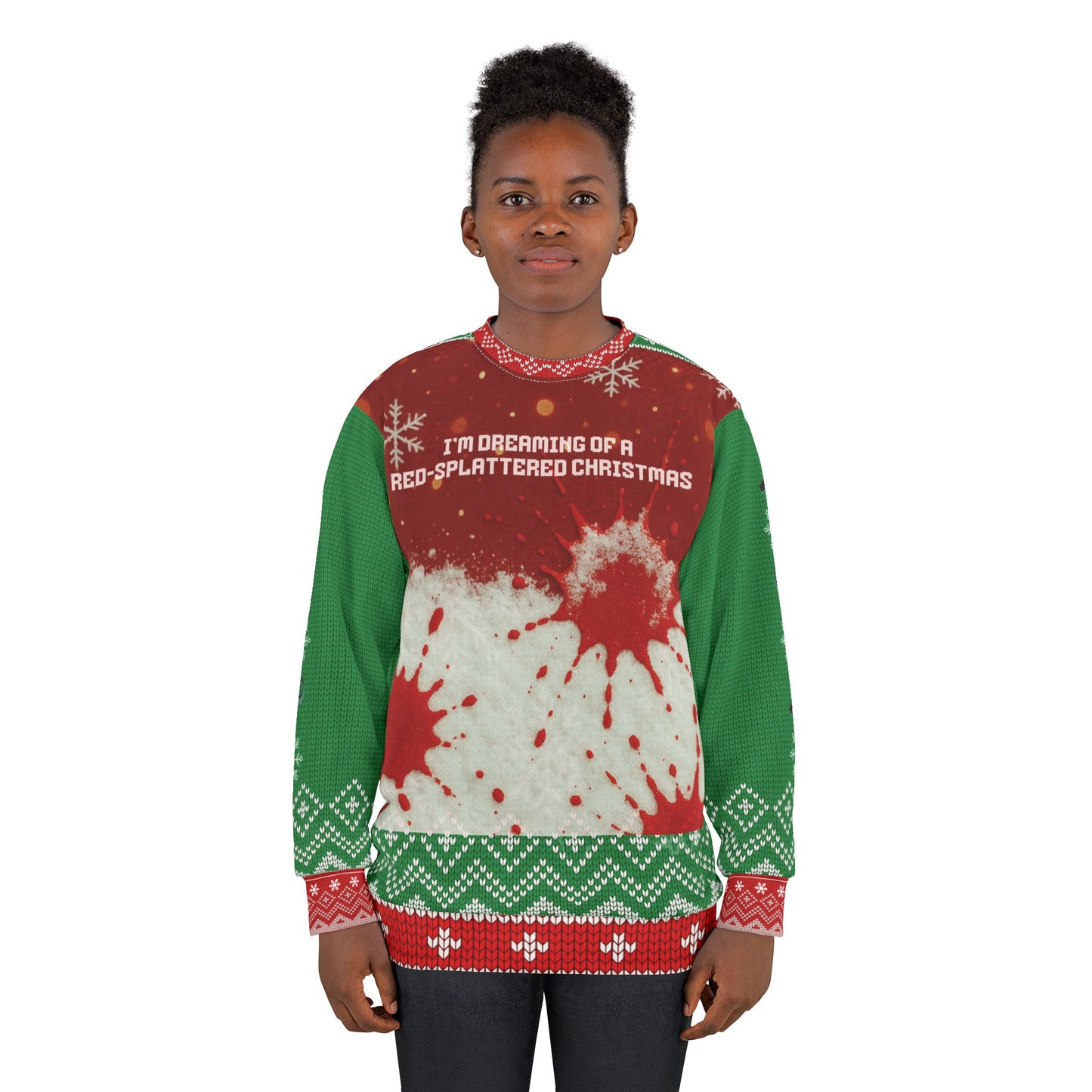 Crime Show Christmas Sweater • Red-Splattered Xmas Sweatshirt • Dark Humor Holiday Sweater • True Crime Fan Gift • Funny Winter Top