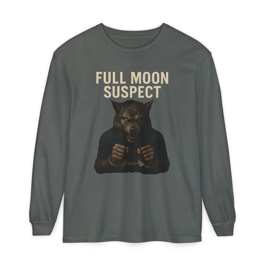 Halloween Long Sleeve Tee - Werewolf in Handcuffs Unisex T-Shirt True Crime Show Addict